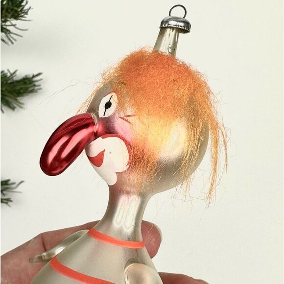 Mouth Blown Italy Hand Painted Glass Christmas Ornament Clown With Big Nose - Picture 2 of 10